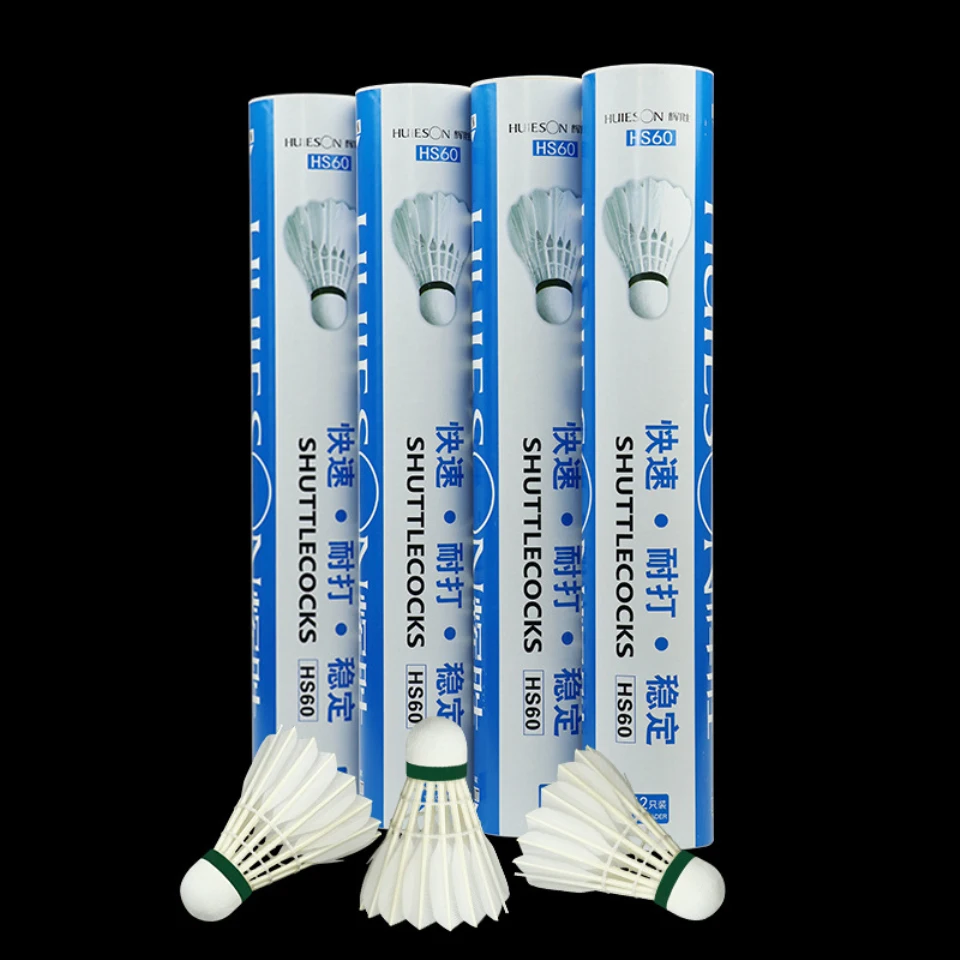 

LSTACHi 12 Pcs/Box Upgraded Wide Goose Feather Badminton Shuttlecock Durable Cork Wood Shuttle Cock for Badminton Training