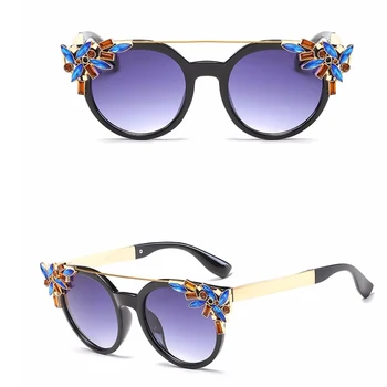 

GYSNAIL Luxury Cat Eye Women Sunglasses Brand Flower Frame Crystal Sun Glasses for Women Female Ladies Eyewear Shades Oculos New