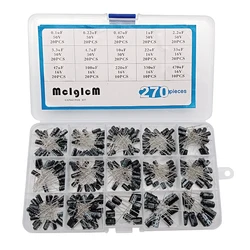 15 Value 270 pcs Electrolytic Capacitors Assortment Box Easy Use Aluminum electrolytic capacitor assortment kit set pack 15 Value 270 pcs Electrolytic Capacitors Assortment Box Easy Use Aluminum electrolytic capacitor assortment kit set pack