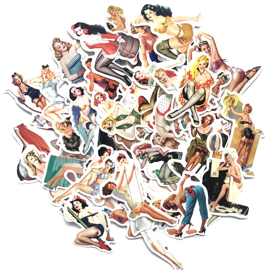 50PCS Sexy Girl Moto vintage Stickers Adhesivo Stickers For Motorcycle On Laptop Luggage Skateboard Bicycle Sticker Set 50PCS Sexy Girl Moto vintage Stickers Adhesivo Stickers For Motorcycle On Laptop Luggage Skateboard Bicycle Sticker Set