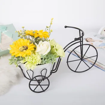 

Simulation Plant Soap Fragrance Home Decor Miniature Metal Tricycle Art Pot Culture Microlandschaft European Flower Pot Craft