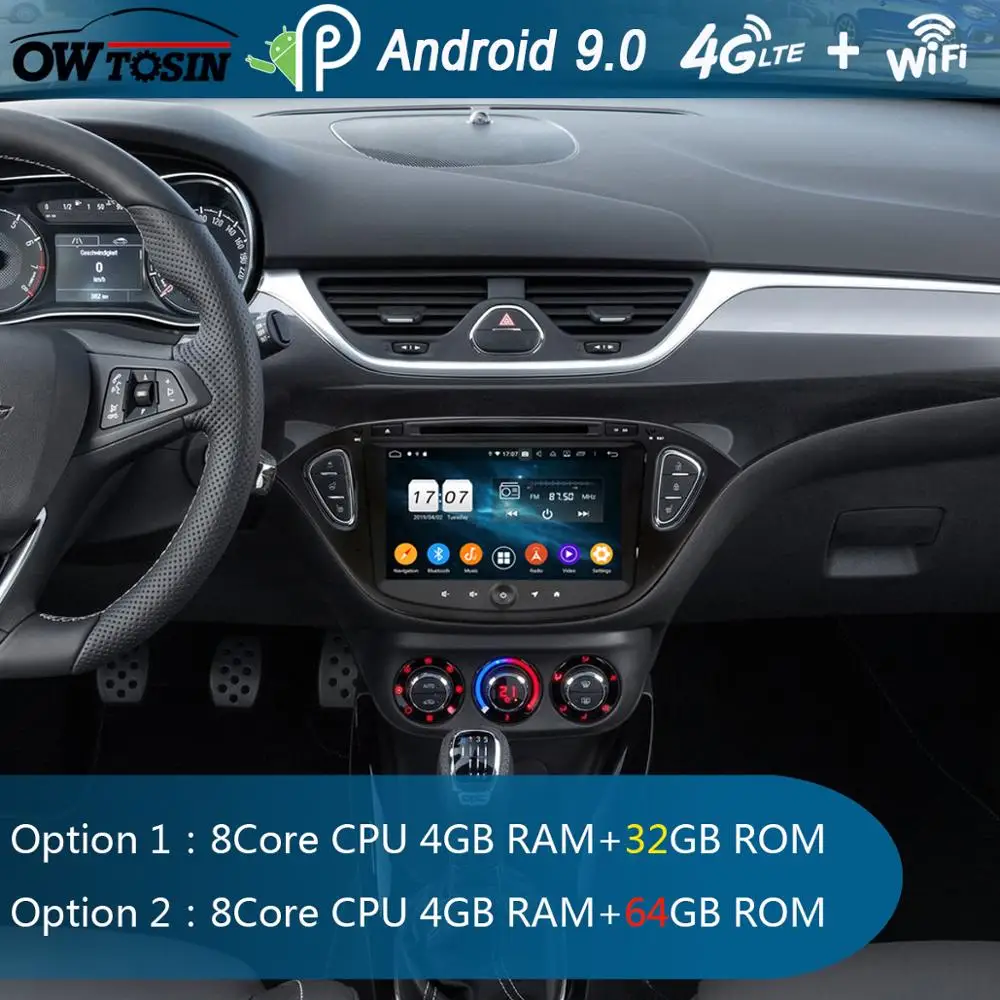 8&quot IPS Octa 8 Core 4GB RAM+64GB ROM Android 9.0 Car DVD Radio GPS For Opel CORSA 2015 2016 DSP CarPlay Parrot BT Stereo Adas |