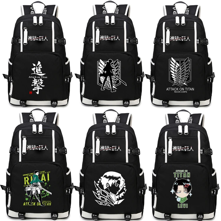 Anime Aanval op Titan Rugzak Cosplay Levi Ackerman Canvas Tas Super Saiyan Schooltas Reistassen Anime Aanval op Titan Rugzak Cosplay Levi Ackerman Canvas Tas Super Saiyan Schooltas Reistassen