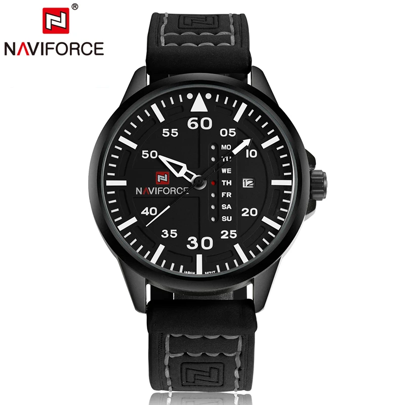 

NAVIFORCE 2017 New Men Watch Top Brand Luxury Genuine Leather Engraved Dial Military Watches Clock Male Erkek Kol Saati Relogios