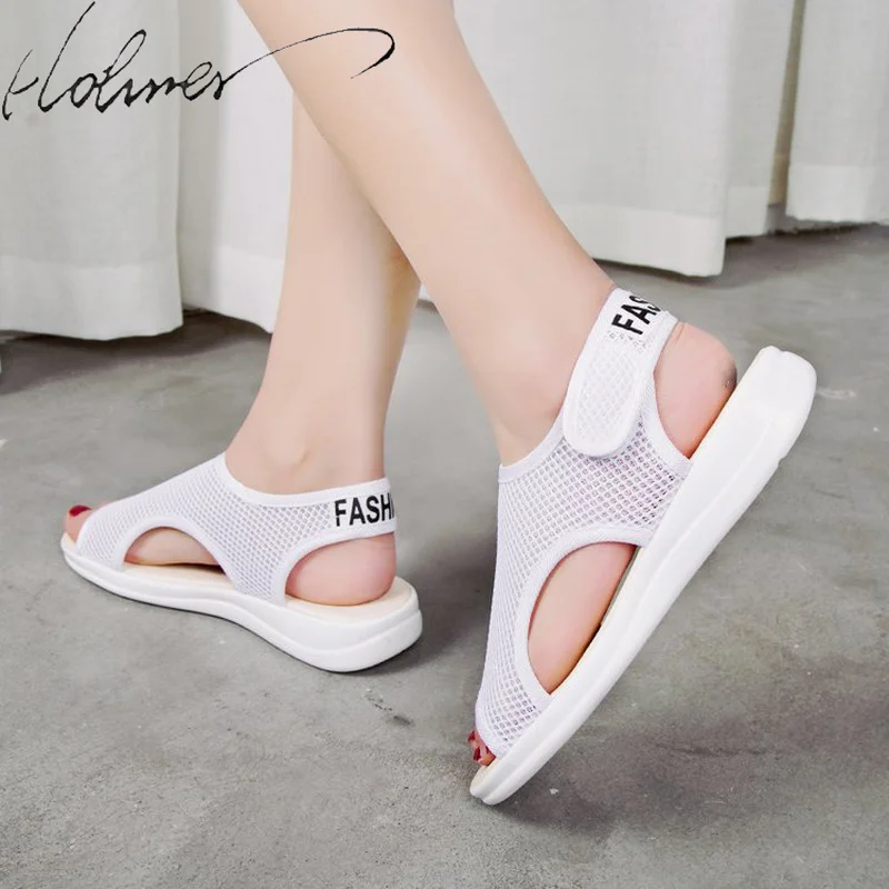 

Hohner Sexy Medium Heels Sandals Shoes Woman Summer Mesh Casual Shoes Flat-soled Sandals Shoes