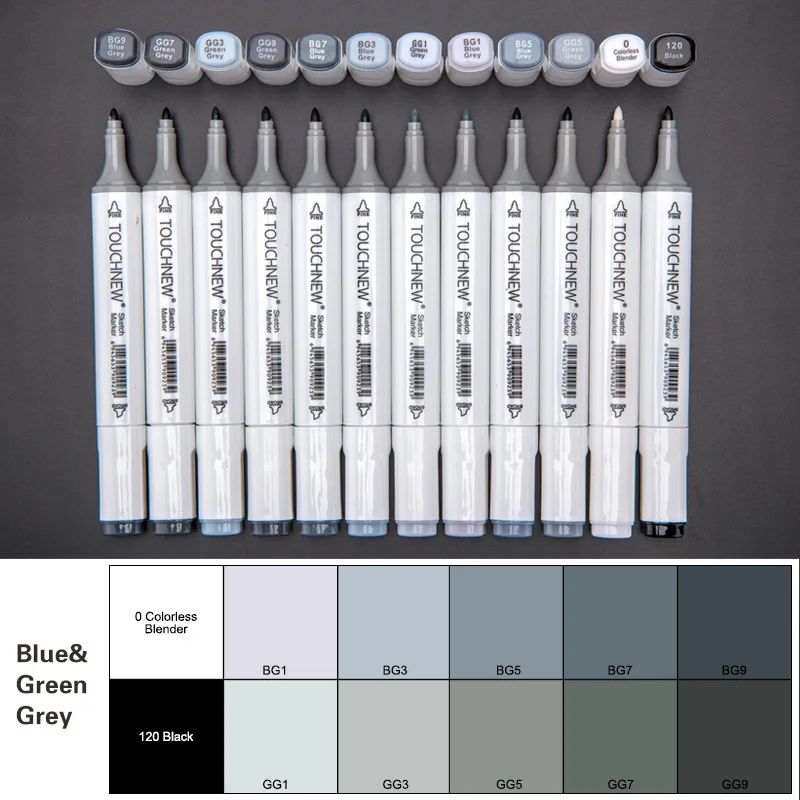 TouchNEW Cool Grey Colors Art Markers Grayscale Artist permanent Markers  for Brush Pen Painting Marker School Student Supplies - AliExpress