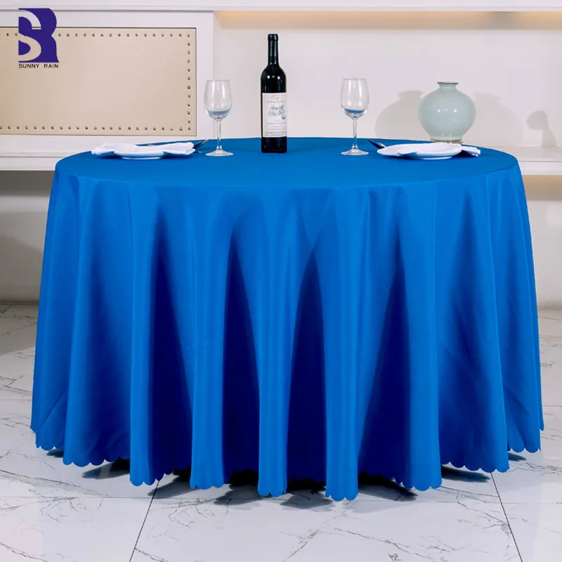 

SunnyRain 1-Piece Solid Color Party Table Cloth Halloween Christmat Tablecloth Round Black Tablecloths 320cm