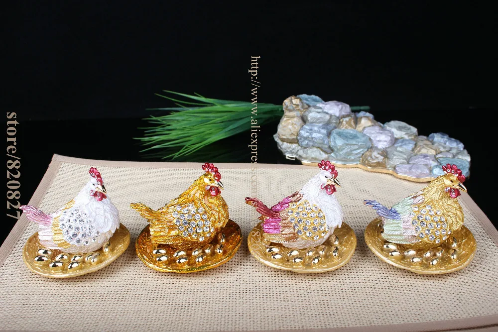 

Collectible Trinket Box Chicken Home Decor Excellent Chicken & Eggs Jeweled Trinket Box ROOSTER Trinket/Ring Box