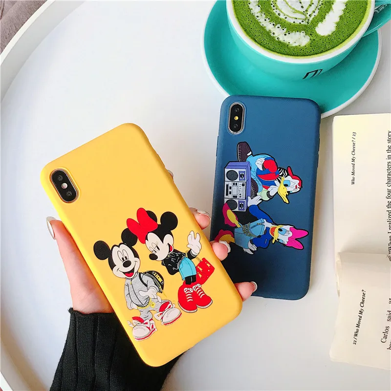 

Lovely Cartoon Minnie Mickey Mouse Elephant Pattern Soft TPU Case for iPhone X 7 8 Plus Cases For iPhone 6s XS MAX XR Cover Capa