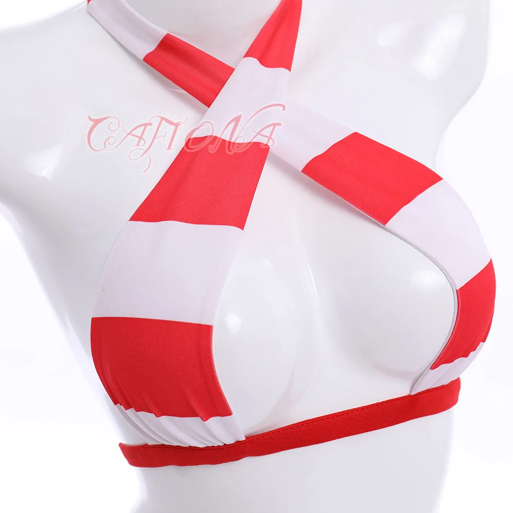 Cafiona Red Swimwear: FGO Fate Grand Order Nero Claudius Caesar Augustus Germanicus Cosplay Costume - Sexy Bikini Set for Girls image 3
