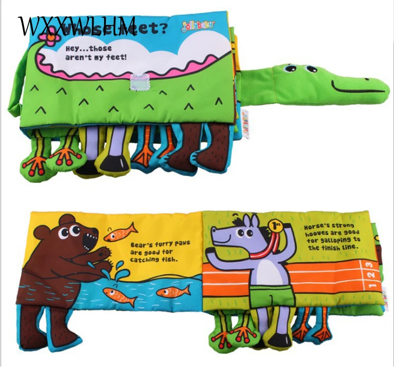 Baby Cloth Book Plush Toy Puzzle 0-1-3 Year-old Early Childhood Enlightenment Baby Paper Crocodile Cloth Book