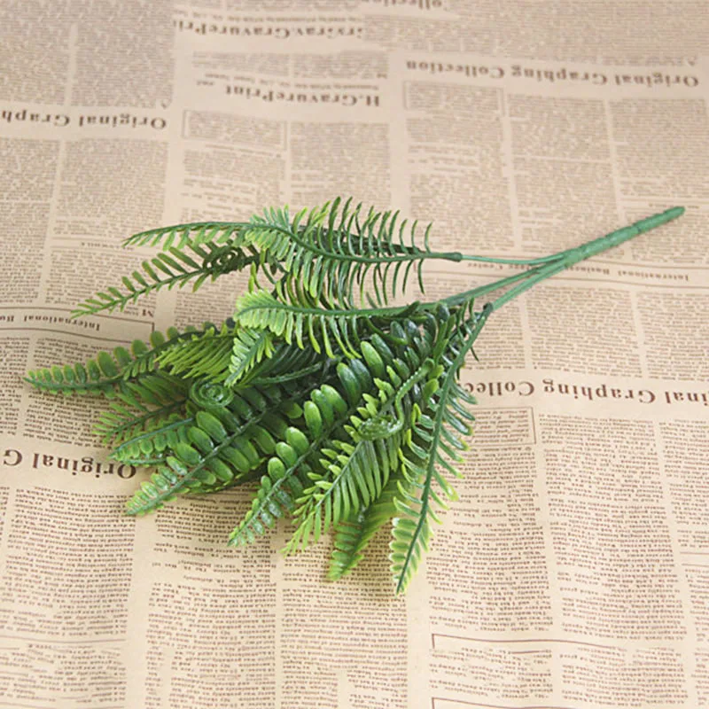 1pc Simulation Fern Grass Green Plant Artificial Fern Persian Leaves Flower Wall Hanging Plants Home Wedding Shop Decoration