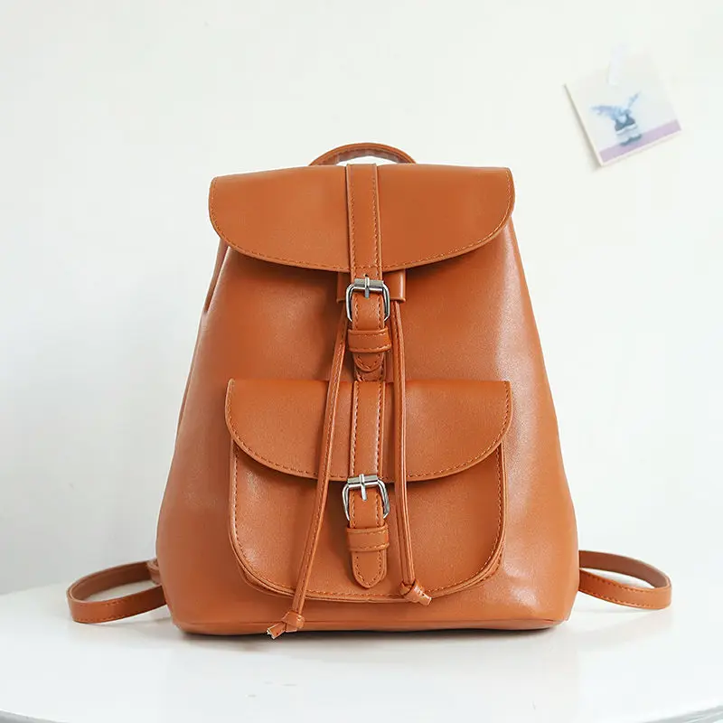 

Trendy Female Drawstring PU Leather Backpacks Teenage Girls Small School Bags Women High Quality Casual Rucksack