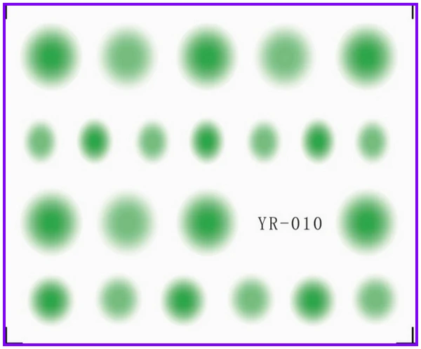 Наклейка на ногти водная переводная наклейка HALO нечеткая многоцветная круглая пятнистая Форма колеса YR007-012 - Цвет: YR010