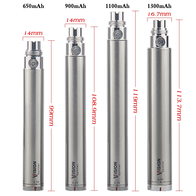 10pcs DHL Vision Spinner electronic cigarette 3.3-4.8V Variable Voltage VV battery 650/900/1100/1300mAh e cigs ego EVOD atomizer 10pcs DHL Vision Spinner electronic cigarette 3.3-4.8V Variable Voltage VV battery 650/900/1100/1300mAh e cigs ego EVOD atomizer