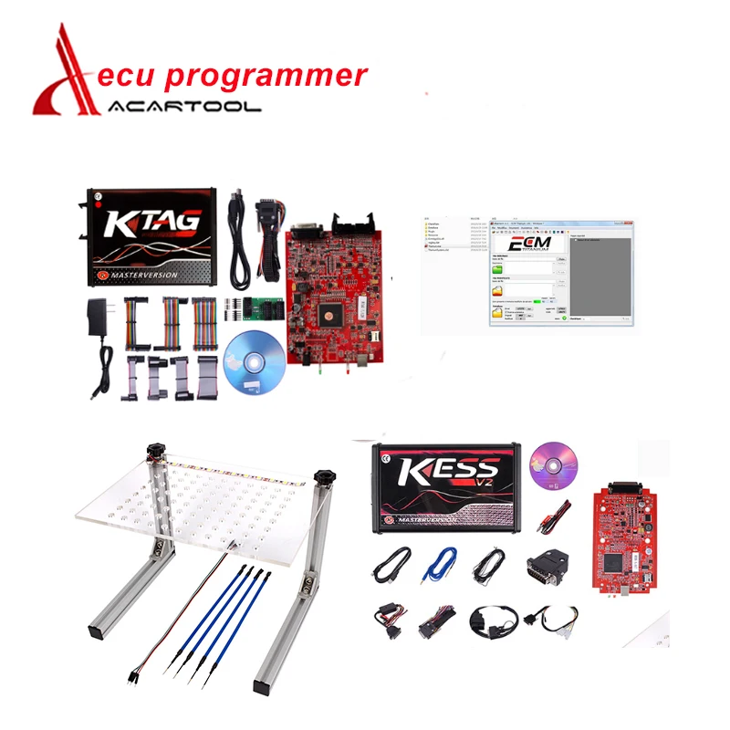 

2018 Full Set Ktag 7.020 Kess V2 5.017 Red LED BDM Frame ECU Chip Tuning Tool KTAG V7.020 KESS V5.017 Master Online EU Version