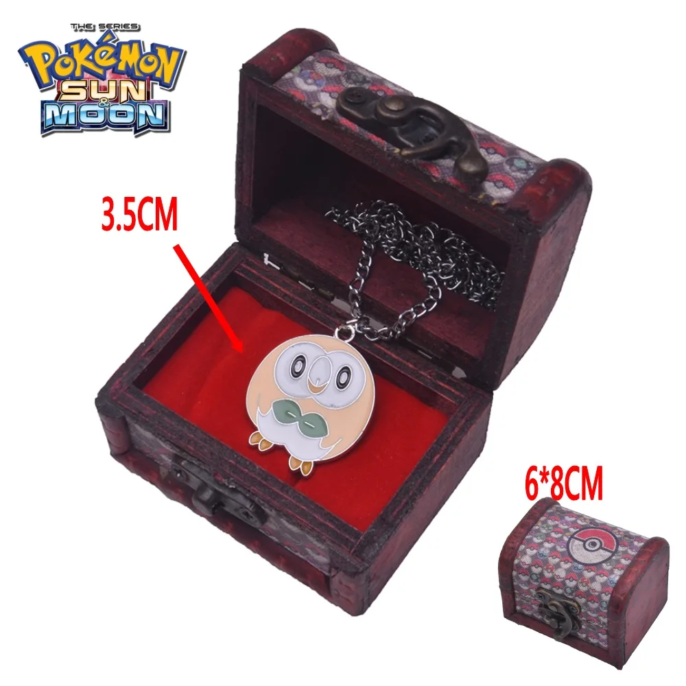 Anime Pokemon Sun Moon Kalung Dengan Kotak Rowlet Cosplay Custume