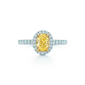 

White Gold 750 Egg Round Superb 1Ct Synthetic Diamonds Women Engagement Ring Anel Zelda Feminino Ring for Women