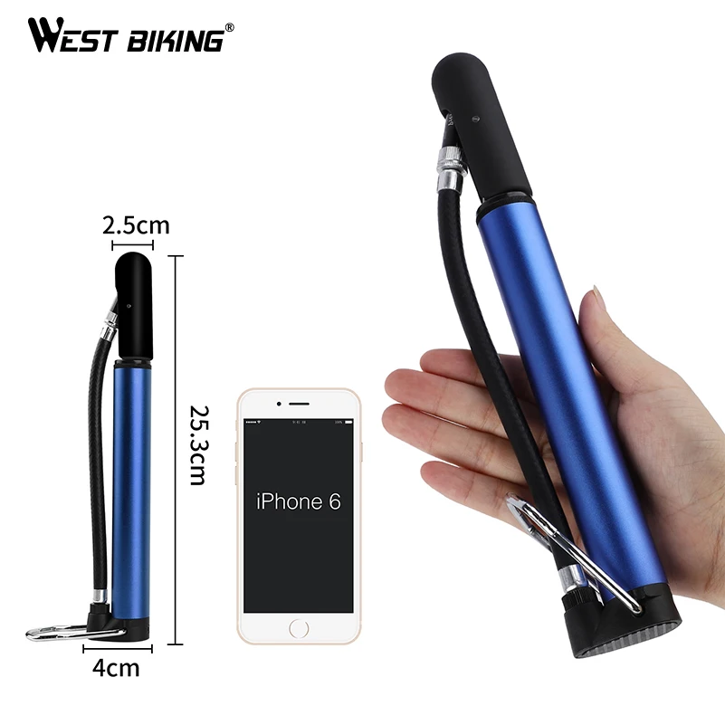 WEST BIKING Ultralight Bicycle Pump Aluminum Alloy 100PSI Schrader Presta Bike Foot Pump Bicycle Inflator Cycling Bike Pump