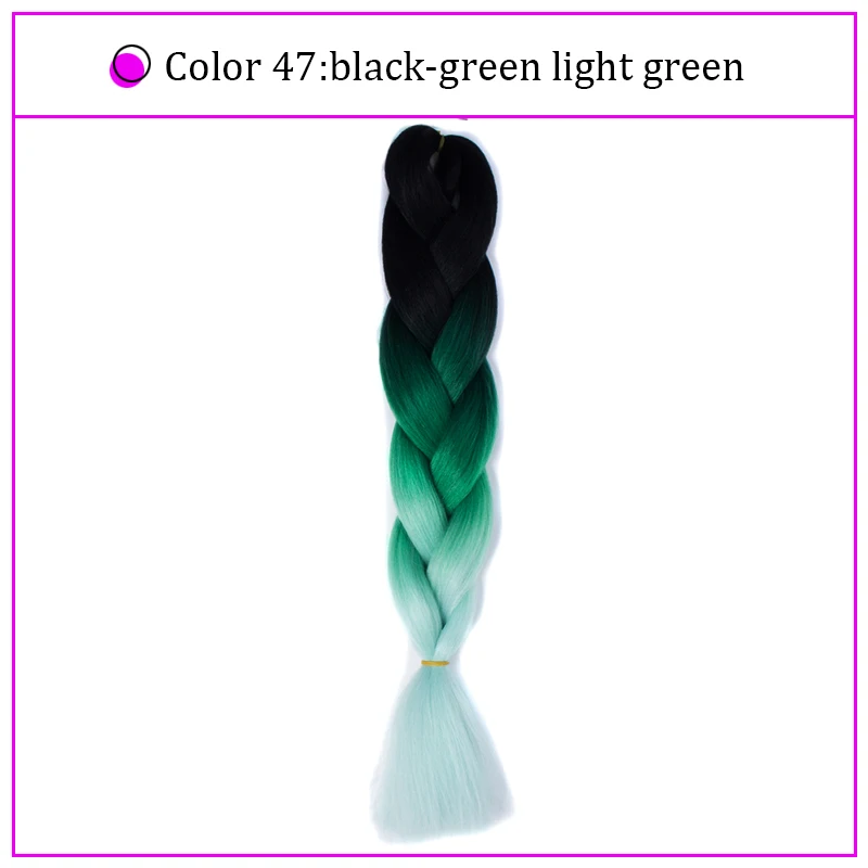 Yiyaobess Synthetic Ombre Braiding Hair Crochet Jumbo Braids Hair Extension 100g 24inch Black African Braids Pigtail Hair - Цвет: #17