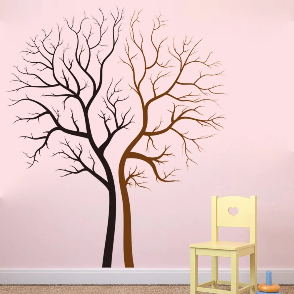 

large size classic black brown tree wall stickers home decor living room office nursery decoration vinyl wall decals mural art