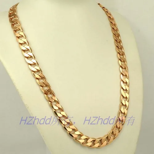 MEN 18K ROSE GOLD PLATED NECKLACE SOLID 