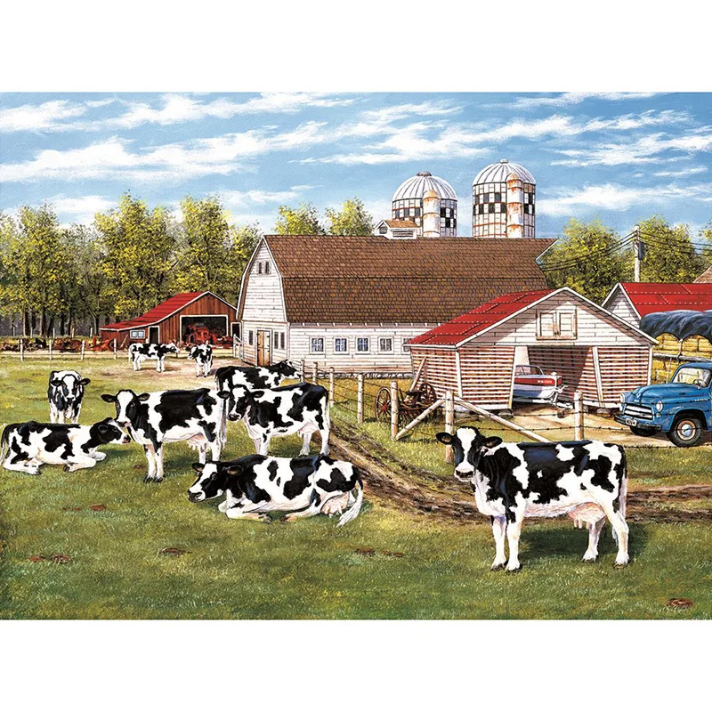 

2018,5D DIY diamond embroidery painting,Cows,Cross stitch 3D full square paintings by Rhinestone mosaic from crystals decoration