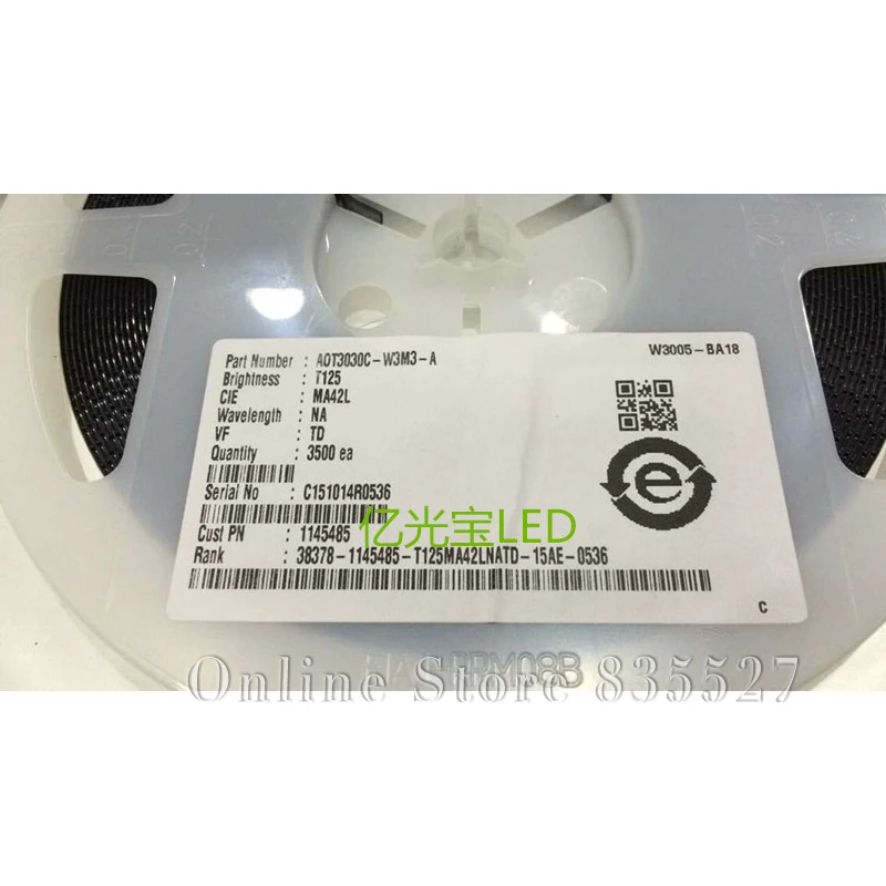 200 шт./лот LED SMD 3030 холодный белый AOT3030C W3M3 3V Светодиодные светоизлучающие диоды