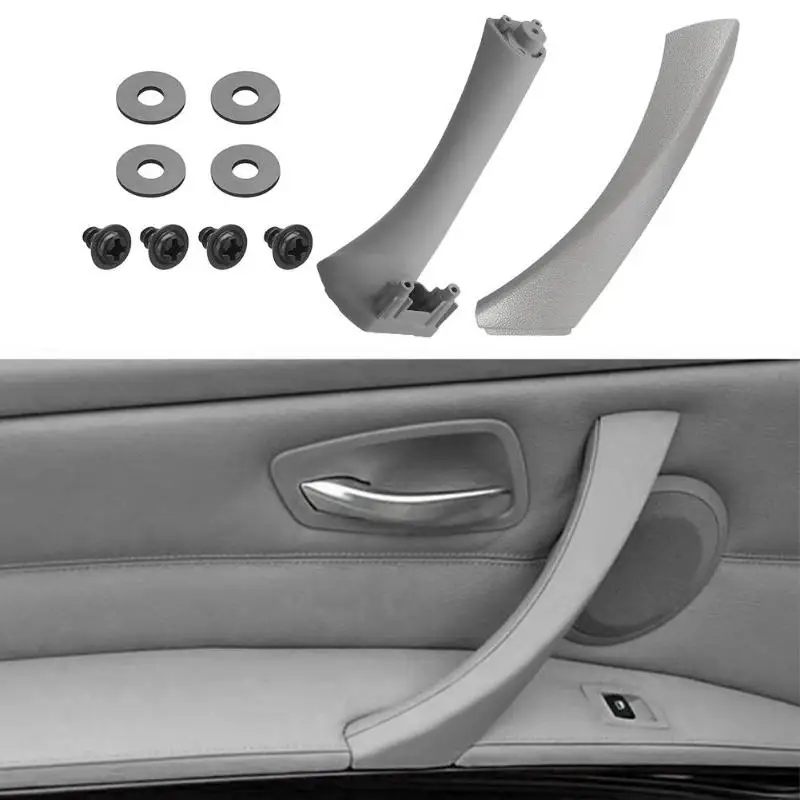 3 цвета 2 шт левая БОКОВАЯ внутренняя панель передней двери ручка тяга отделка+ крышка для BMW E90 E91 3 серии автомобильный интерьерный аксессуар Универсальный