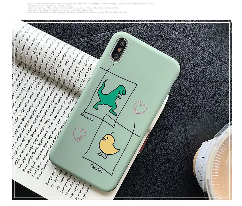 Silicone Dinosaur Case For iPhone 8 8plus 7 7 Plus Cases Clear Phone Case For iphone 6 s 6s Plus X XR XS Max Cases Cover Coque   (10)
