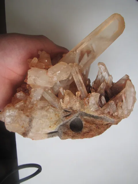 

944 grams of quartz crystal healing wand cluster carving skull specimens