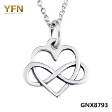 GNX8793 100% Actual Pure 925 Sterling Silver Infinity Coronary heart Pendant Necklace Trend Jewellery Valentine’s Presents For Girls