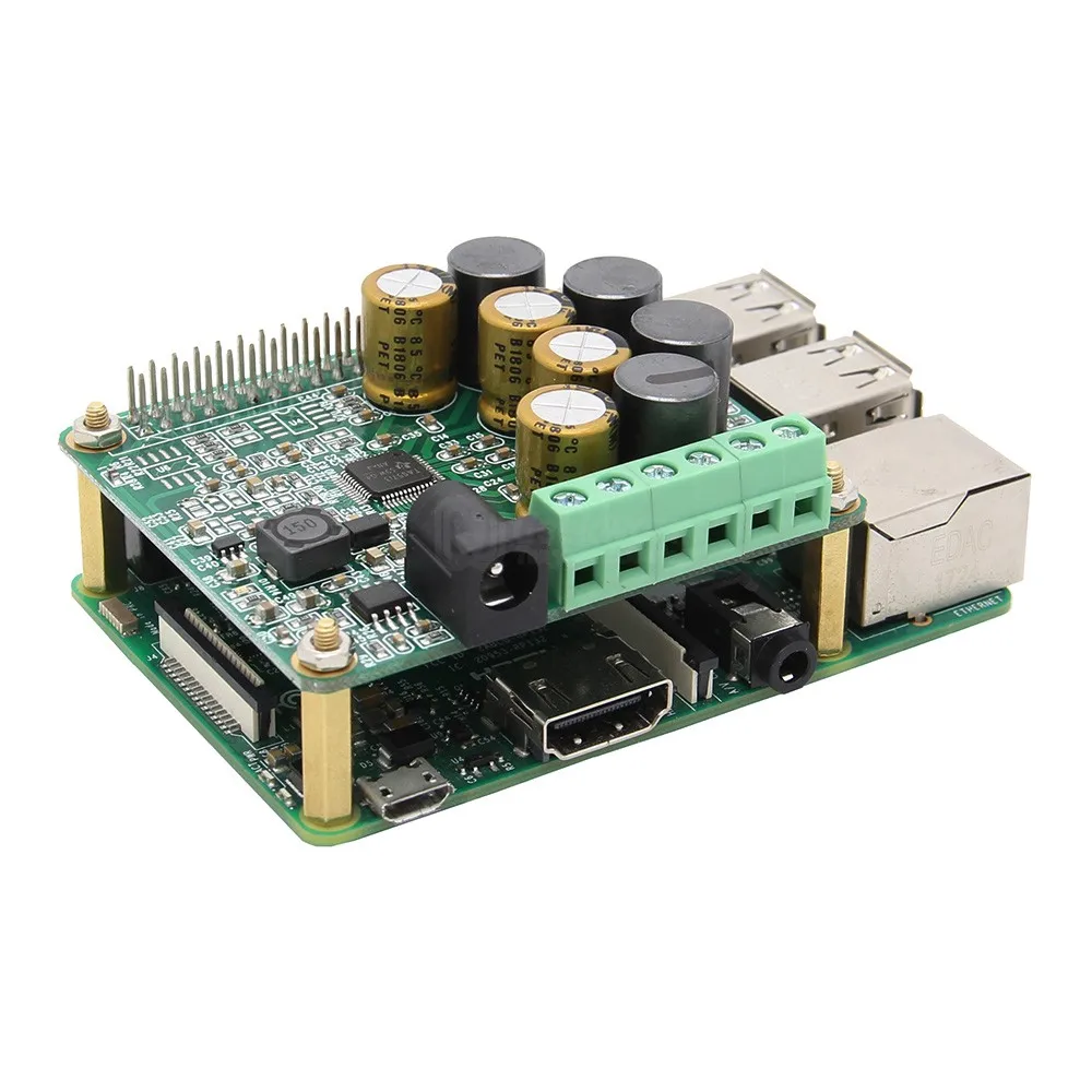 Lusya Raspberry Pi усилитель HIFI Плата расширения 25 Вт с AUX Совместимость 3 Model B 2B + A4