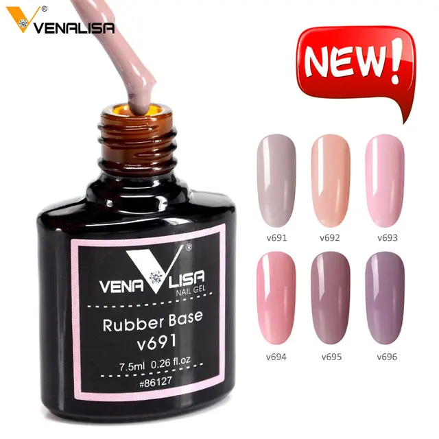 Venalisa new 7.5ml soak off camouflage natural nude color rubber base coat silicone rubber top