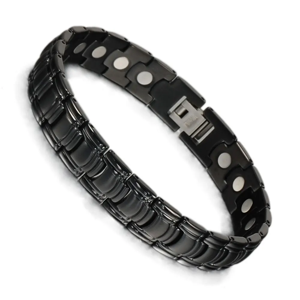 

Wollet Mens Jewelry New Arrival Healing Energy Gold Plated Magnetic Pure Titanium Bracelets Bangle for Men