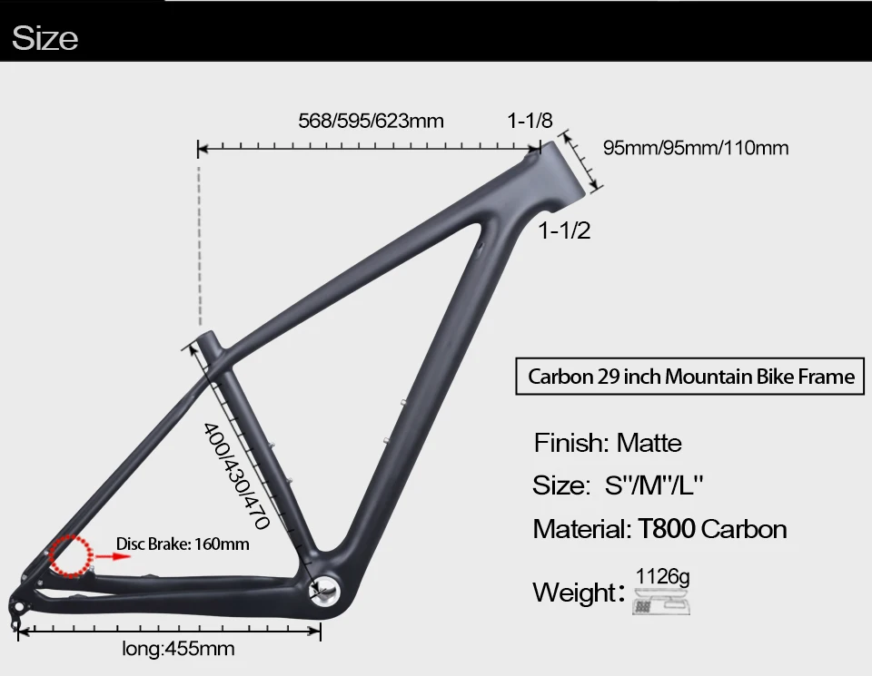 Top Full Carbon BOOST Frame 29er Bicycle Mountain Frameset 148*12 Boost Bike Frame matt/glossy BSA Frame 13
