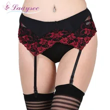 Цветочные кружевные подвязки для Для женщин сексуальный перспектива подвязки свадебные пояса для чулок Сетчатое нижнее белье размера плюс Liguero