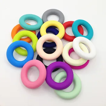 

BPA-free Food Grade silicone Baby teething donut pendant silicone Teething necklaces Large Donut Pendant beadsFree shipping
