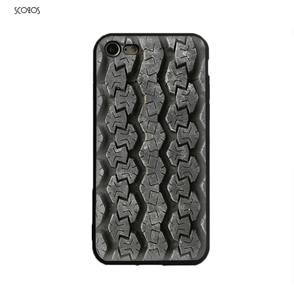 SCOZOS Tire Tread Silicone Phone Case Soft Cover For Iphone 5 5S Se 6 7