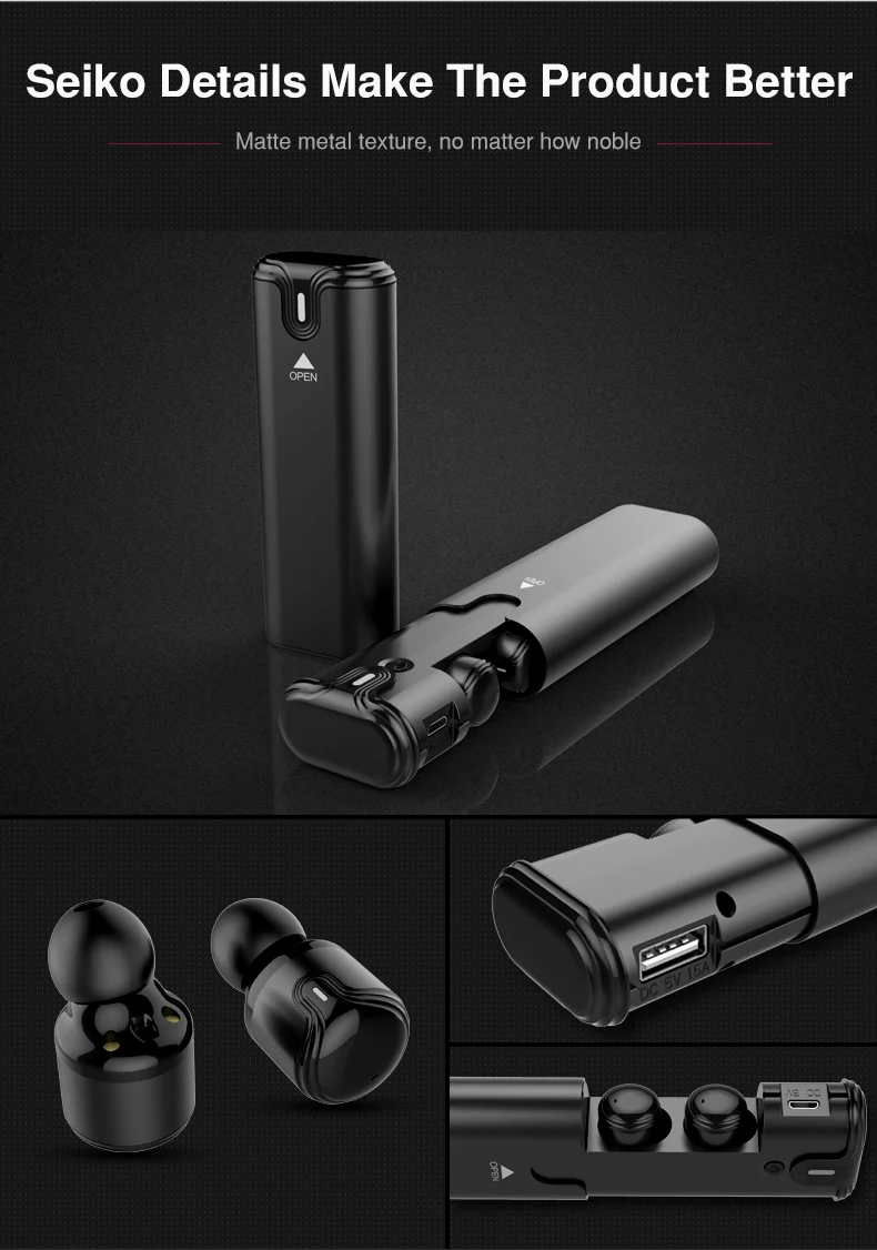 Portable Mini Bluetooth Earphones Headset V4.2 Wireless Earphone TWS Earbuds 700Mah Charging Box Case Bass Stereo Sound with Mic (17)