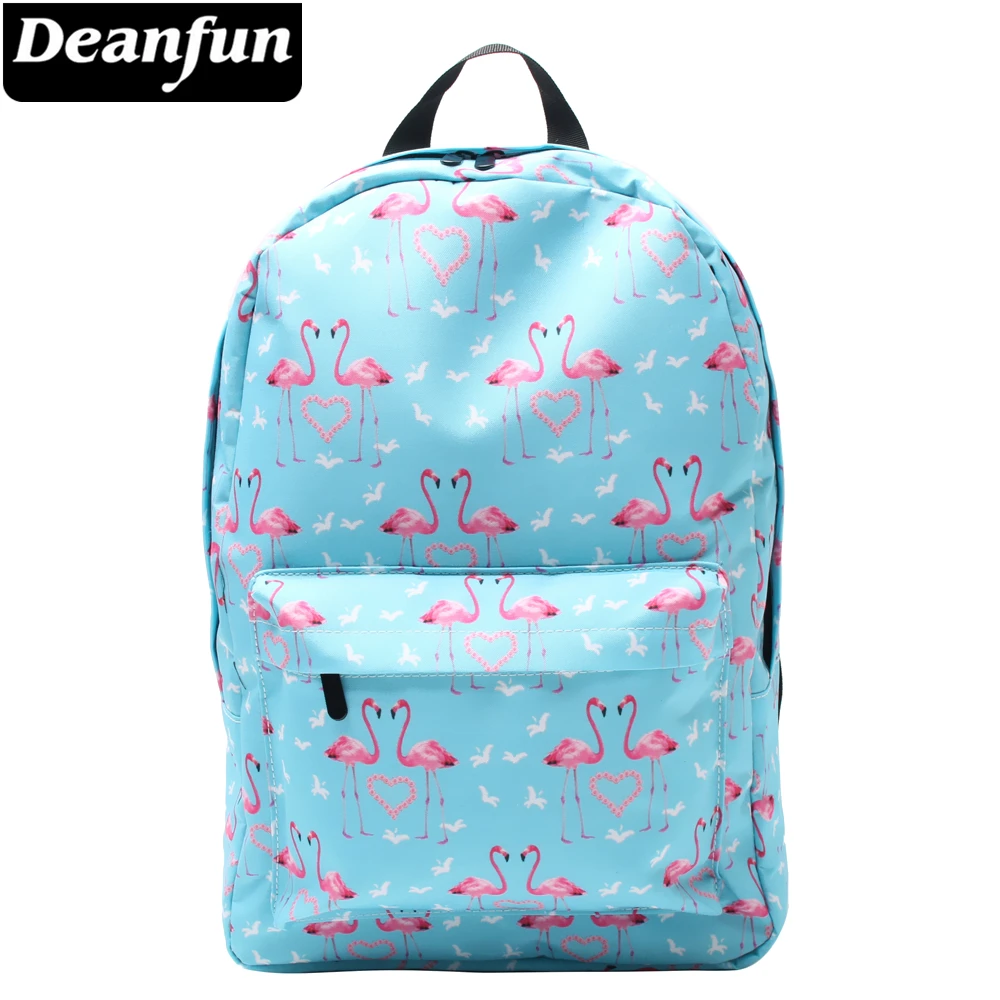 Deanfun рюкзак с принтом Фламинго синий Модный школьный для девочек подростков