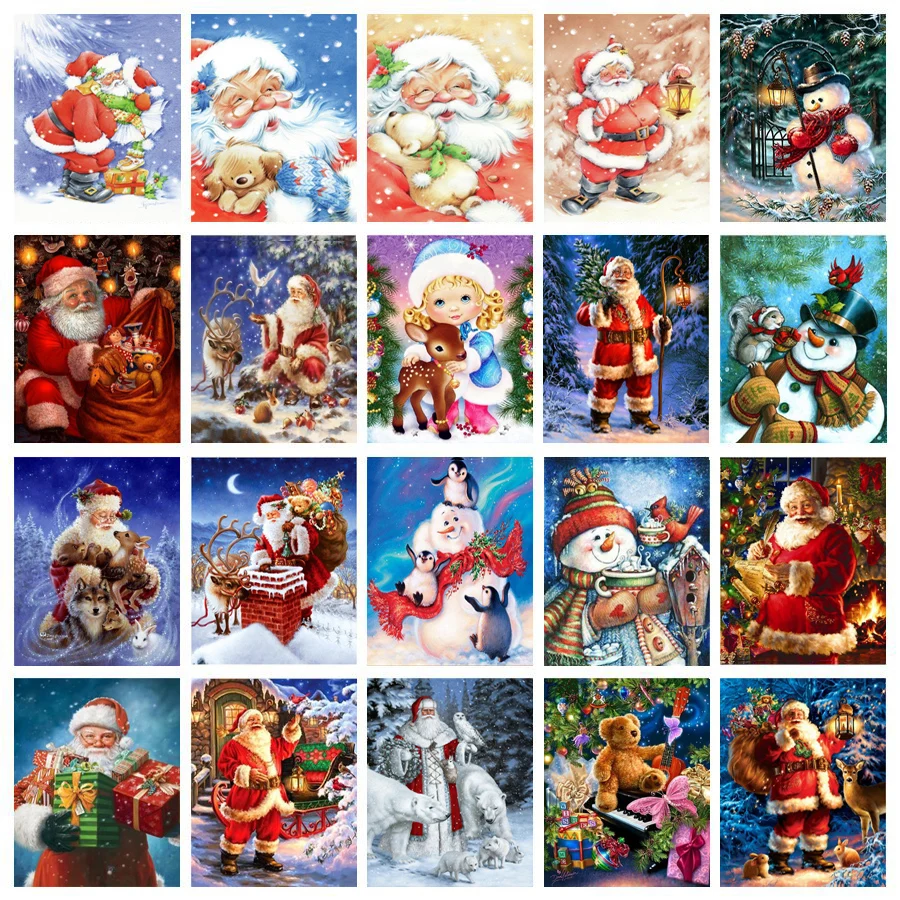 

5d Full Square Diamond Painting Embroidery Cross Stitch Santa Claus For Christmas Gift Diamond Mosaic Needlework Art Decoration