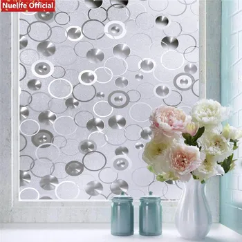 

Bubble circle pattern electrostatic frosted glass film living room bedroom bathroom office sliding door sunscreen opaque film