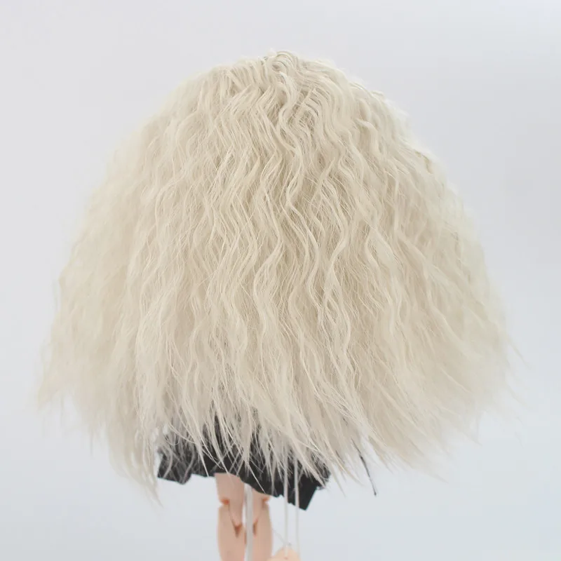 25 см окружность головы Blyth куклы парики длинные афро кудрявые белые/хаки волосы для Blyth куклы Высокая температура волокна торговля