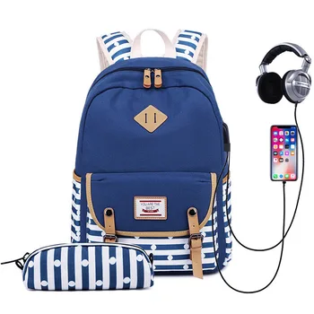 

New Women Backpack Little Fresh Waterproof Canvas Solid Color Shoulder Bag Girls'Schoolbags For Teenagers