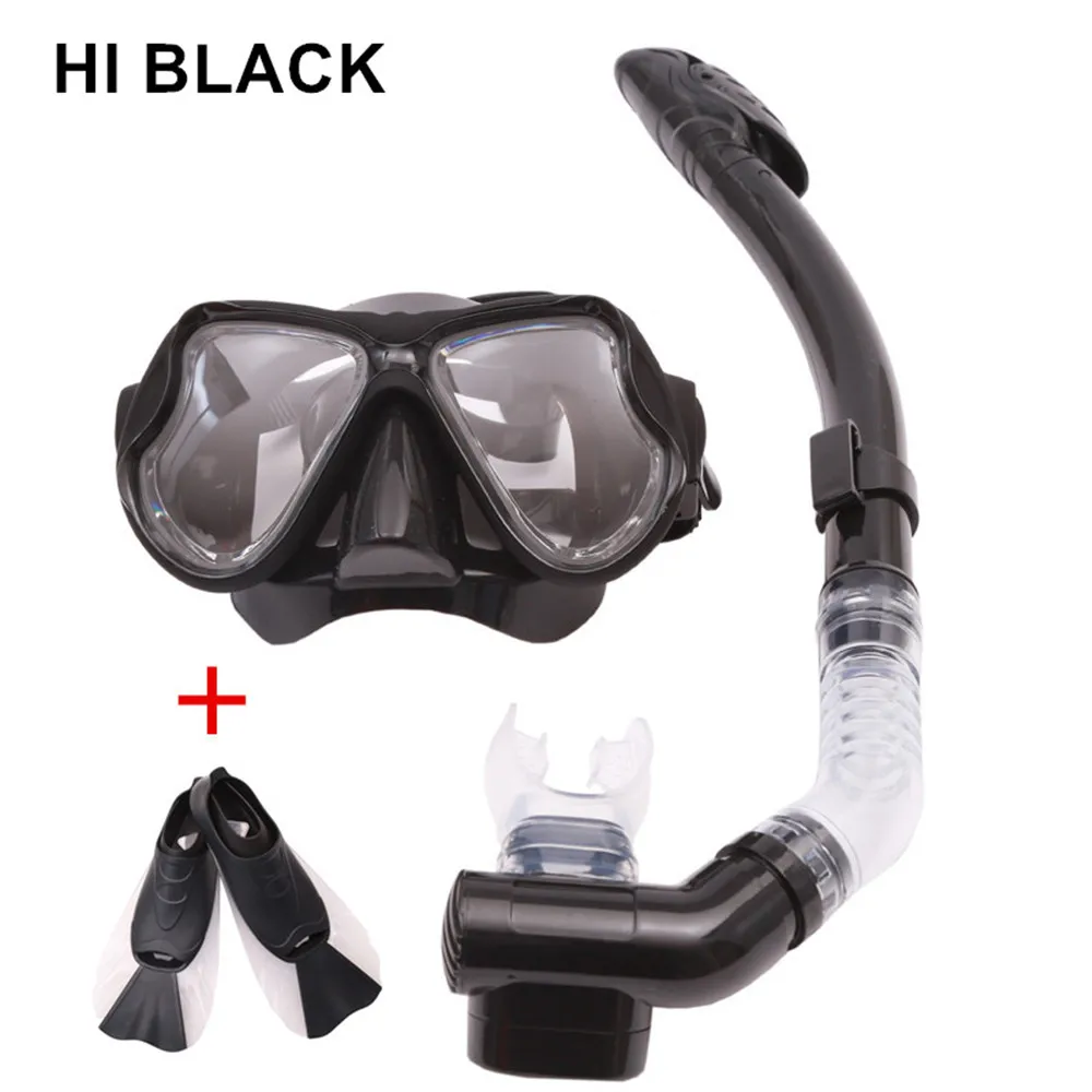 

Adult silicone Swimming Fins Submersible Long Dive Fins Flippers Breathing Tube Diving Mask Set Snorkel Breathing Tube