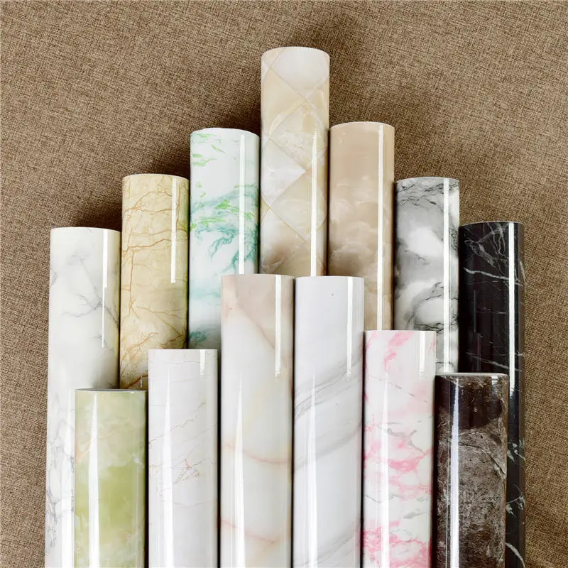 

Thick Waterproof Pvc Imitation Marble Pattern Stickers Wallpaper Self-Adhesive Renovation Of Furniture Bedroom Tile 60*100cm