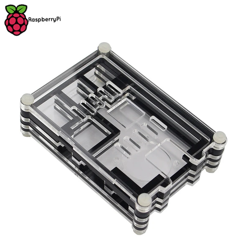 Raspberry Pi 3 Модель B+ Case акрил с Вентилятор охлаждения 9 слоев Обложка Корпус коробки для raspberry pi 3 Модель B плюс