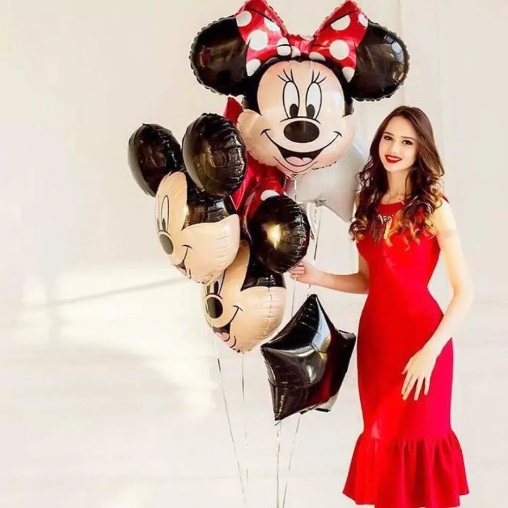 

1pcs Cartoon Mickey Minnie Foil Balloons Birthday Party Big Minnie Head Balloon Wedding Decorations Classic Toys party supplies