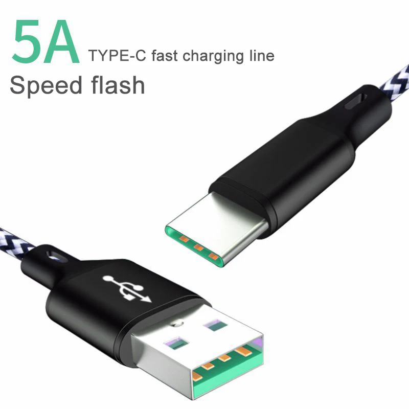 

5A Type C Cable Super Fast Charging Cable USB USB C For Huawei Mate 10 Pro Honor 10 Fast Charge Type C Cable For Samsung Xiaomi